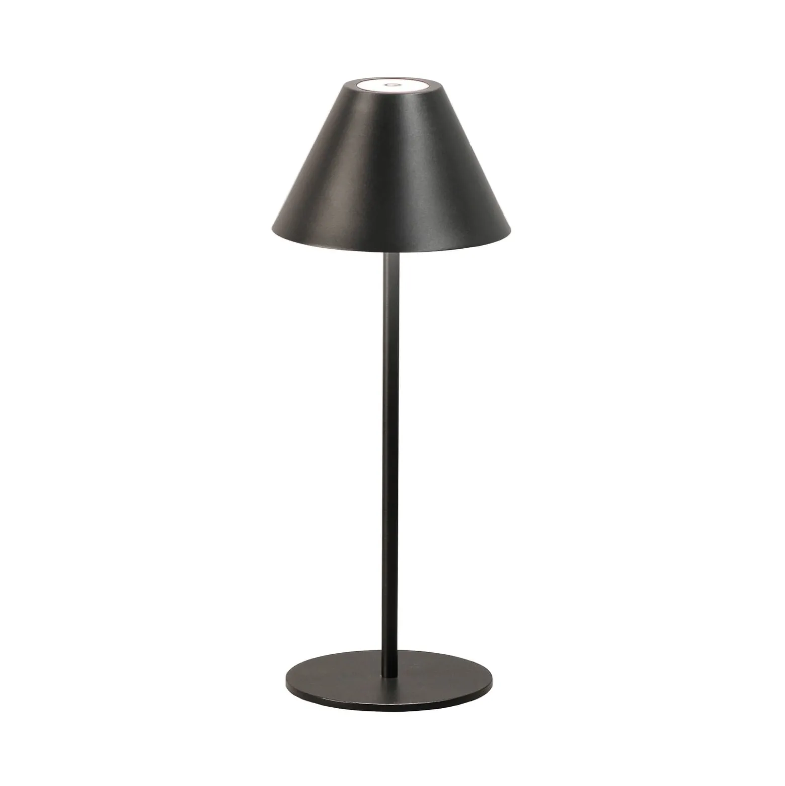 Kano LED ladattava pöytävalaisin, musta, himmennettävä, säädettävä, IP54