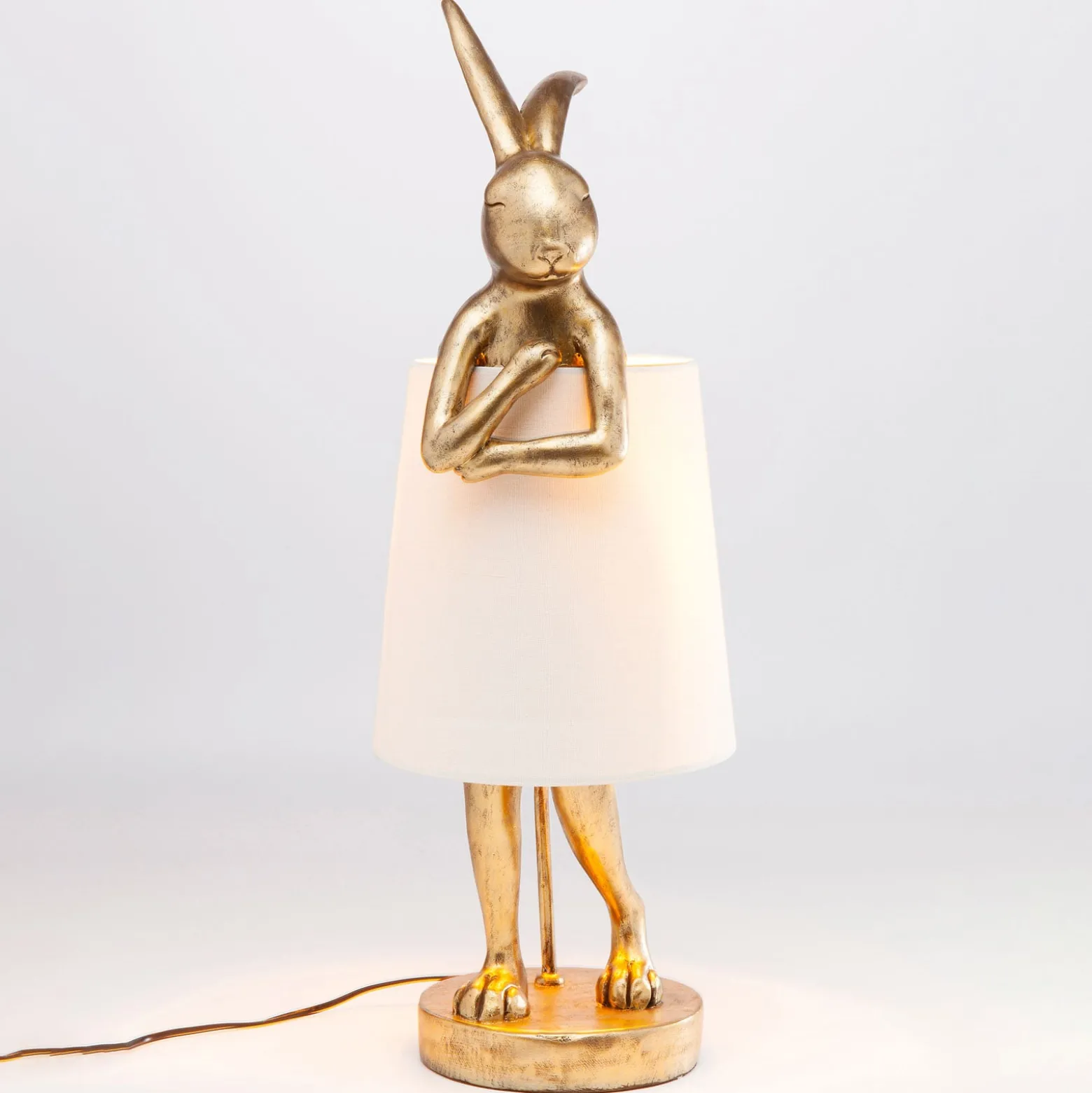Kare Animal Rabbit pöytävalaisin, kulta/valkoinen, 68 cm, E14
