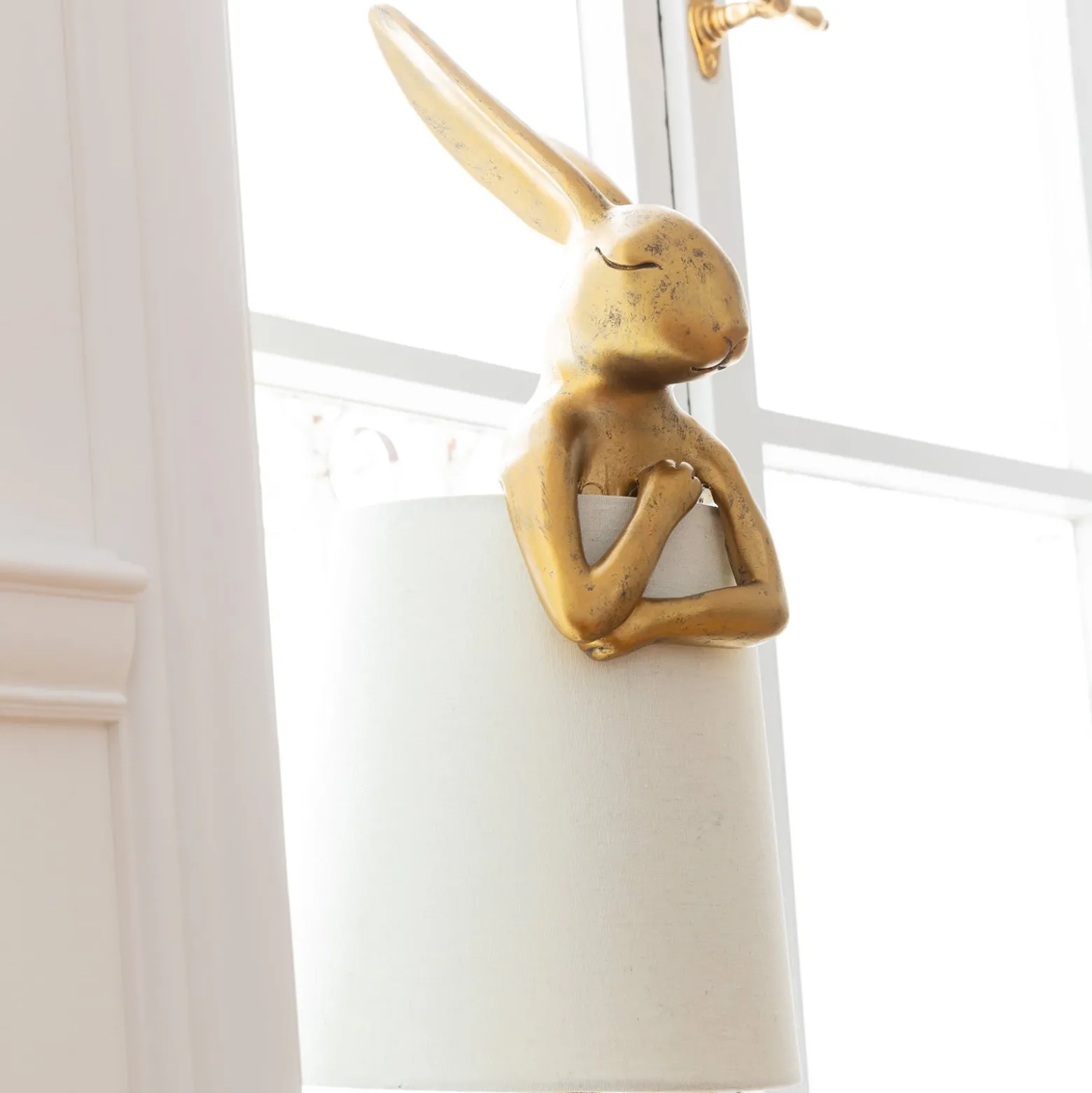 Kare Animal Rabbit pöytävalaisin, kulta/valkoinen, 68 cm, E14