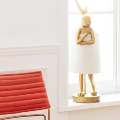 Kare Animal Rabbit pöytävalaisin, kulta/valkoinen, 68 cm, E14