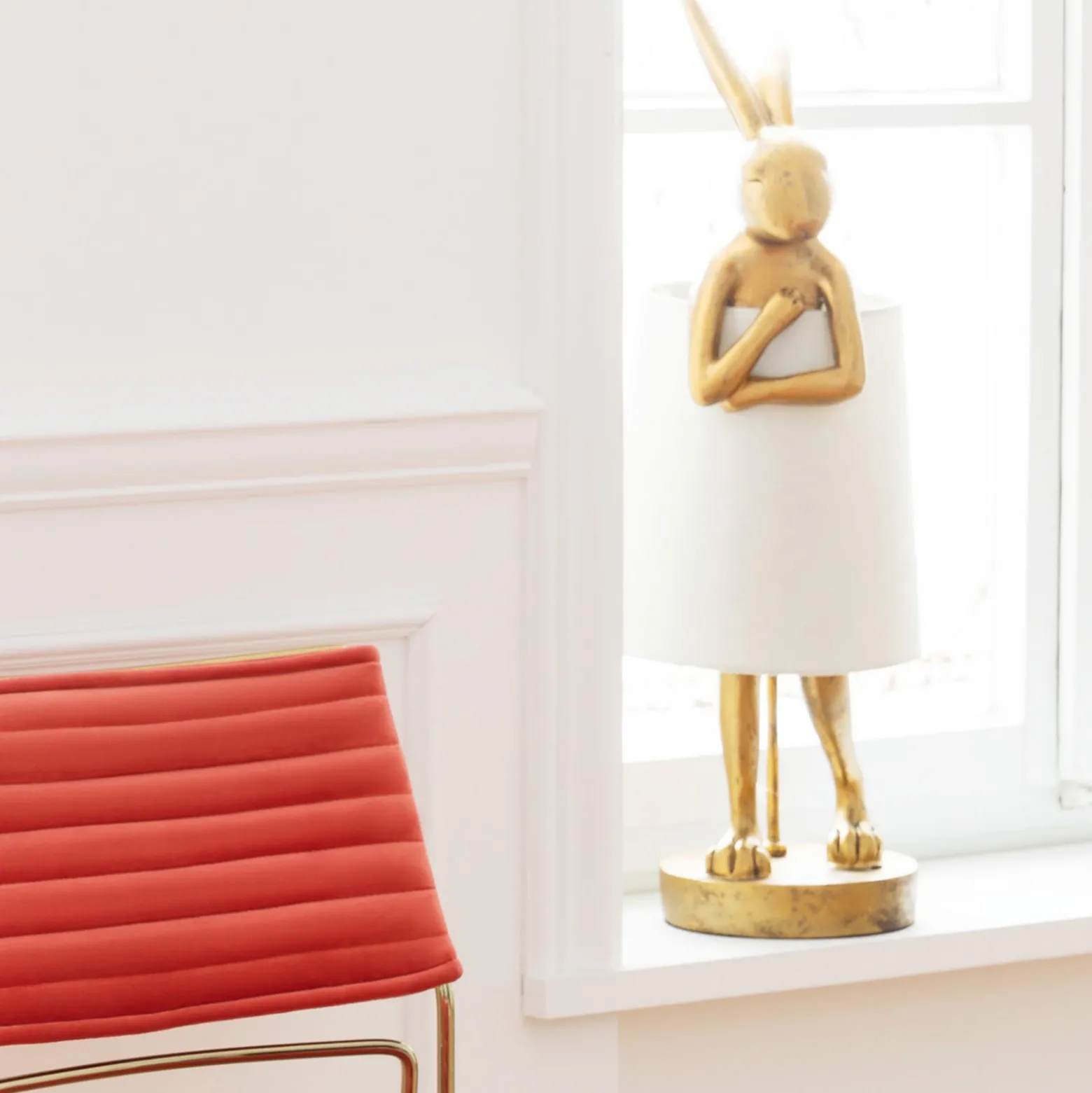 Kare Animal Rabbit pöytävalaisin, kulta/valkoinen, 68 cm, E14