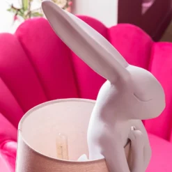 Kare Animal Rabbit pöytävalaisin, valkoinen/vaaleanpunainen, 68 cm, E14