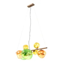 Kare Burbuja -riippuvalaisin, monivärinen, lasi, pituus 100 cm