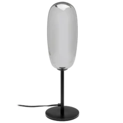 Kare Columbo -pöytävalaisin, musta, lasi, korkeus 39 cm, G9