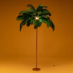 KARE Feather Palm -lattiavalaisin sulilla, vihreä