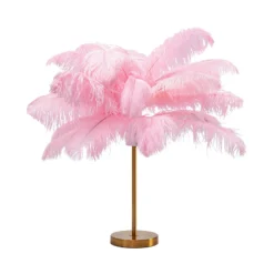 KARE Feather Palm -pöytävalo sulilla, pinkki