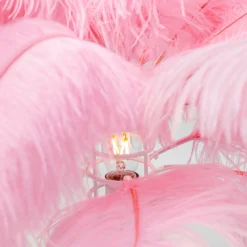 KARE Feather Palm -pöytävalo sulilla, pinkki