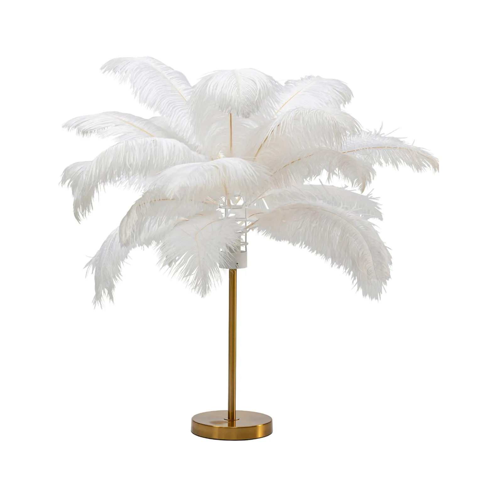 KARE Feather Palm -pöytävalo sulilla, valkoinen