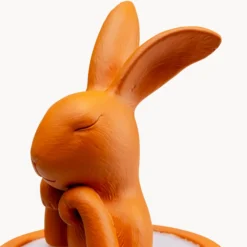 Kare LED-akkukäyttöinen pöytävalaisin Animal Rabbit, oranssi, IP54, 29 cm