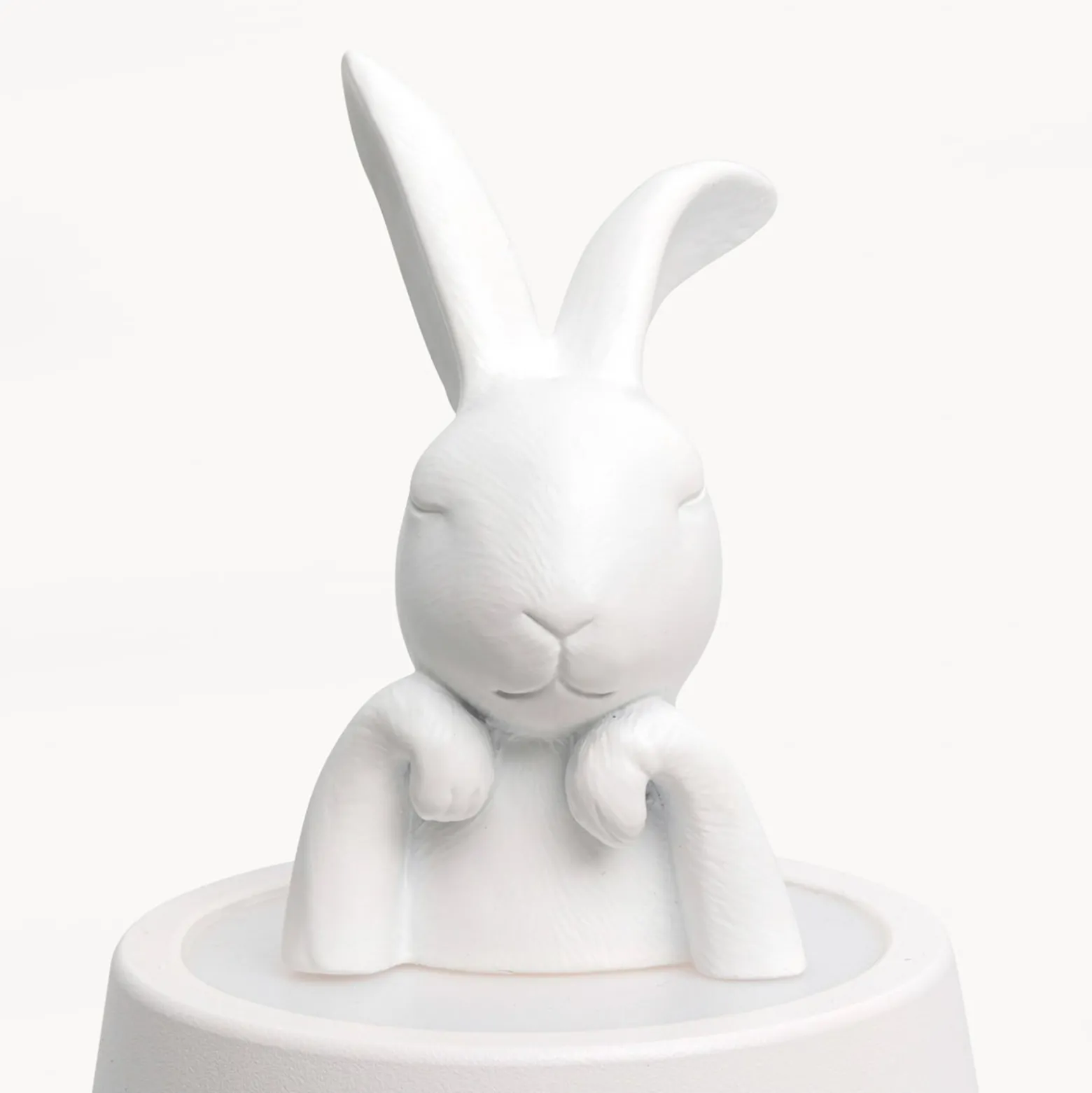 Kare LED-akkukäyttöinen pöytävalaisin Animal Rabbit, valkoinen, IP54, 29 cm