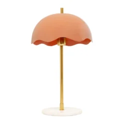 KARE Lia pöytävalaisin, vaaleanpunainen, teräs/marmori, korkeus 50 cm