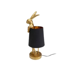 Kare pöytävalaisin Animal Rabbit, kulta/musta, 50 cm, E14