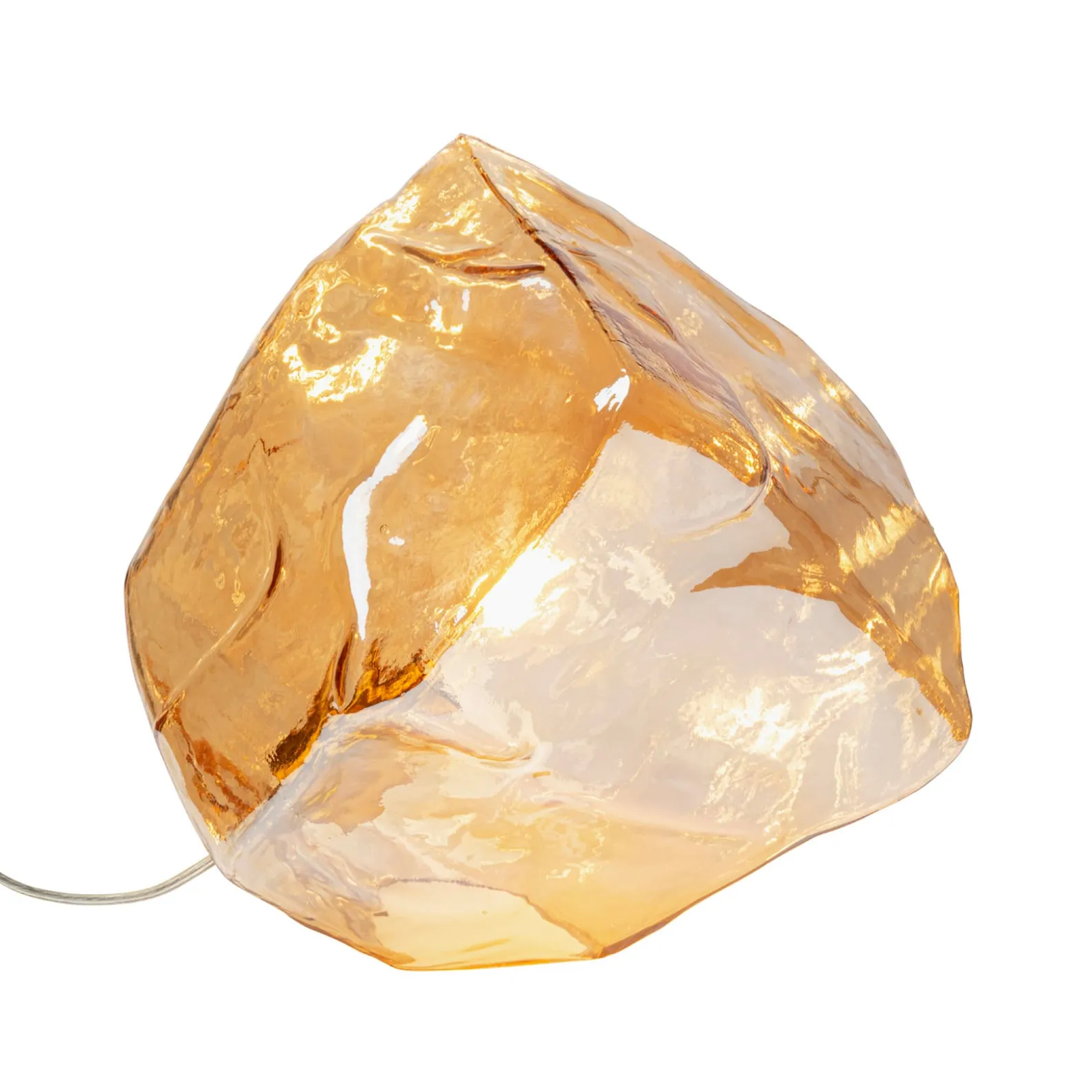 Kare pöytävalaisin Aura, keltainen, lasi, Ø 30 cm, E27