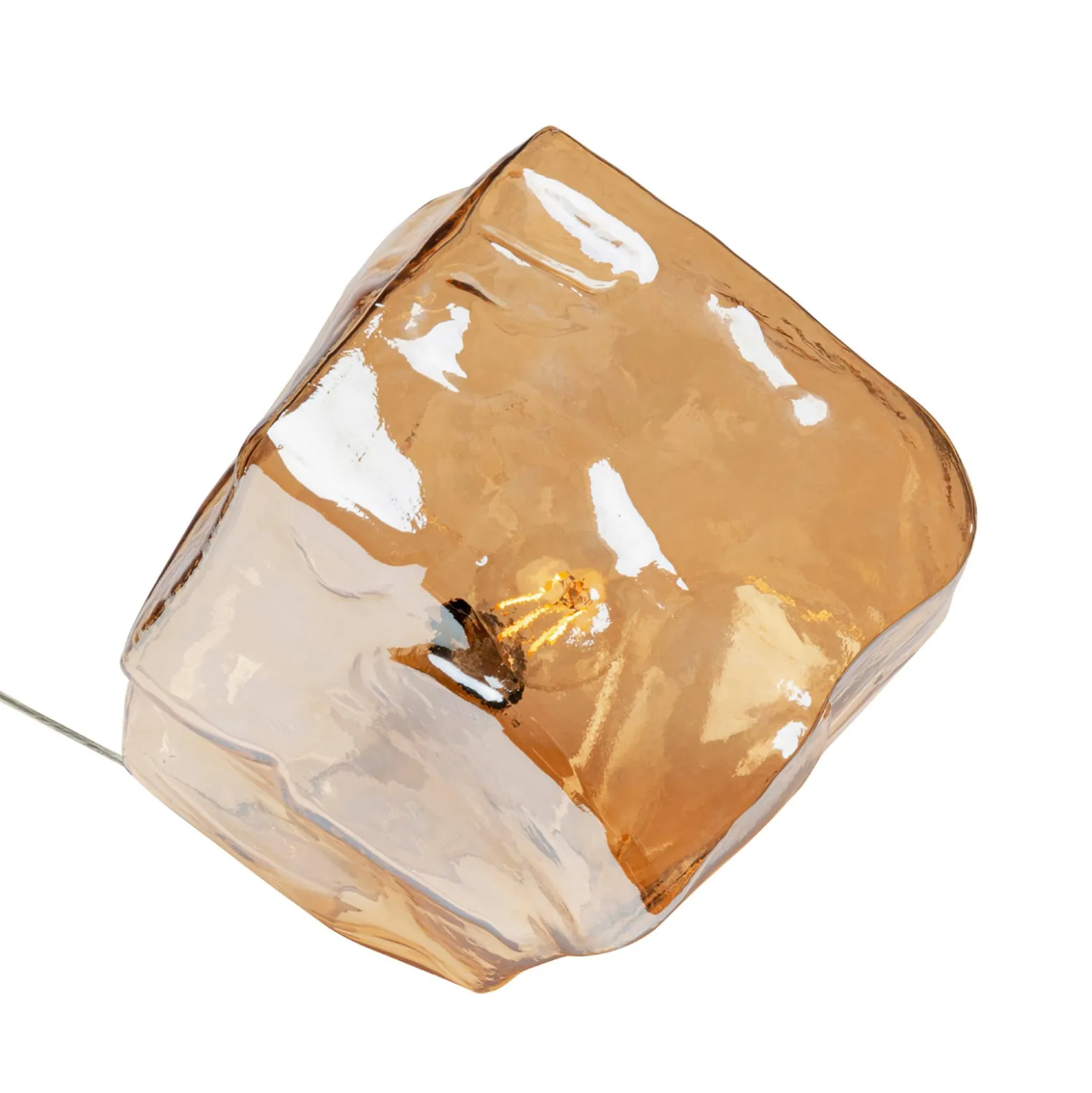 Kare pöytävalaisin Aura, keltainen, lasi, Ø 30 cm, E27