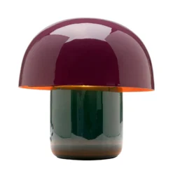 Kare pöytävalaisin Mushroom, violetti/vihreä, metalli, 20 cm, E14