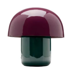 Kare pöytävalaisin Mushroom, violetti/vihreä, metalli, 20 cm, E14