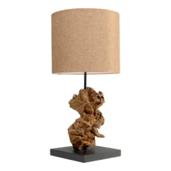 Kare pöytävalaisin Nature Flame, ajopuu, 56 cm, E27