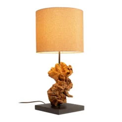 Kare pöytävalaisin Nature Flame, ajopuu, 56 cm, E27
