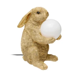Kare pöytävalaisin Sweet Rabbit, kullanvärinen, korkeus 15 cm, E27