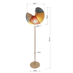 Kare Sella -lattiavalaisin, beige, teräs/puuvilla, 161 cm, G9