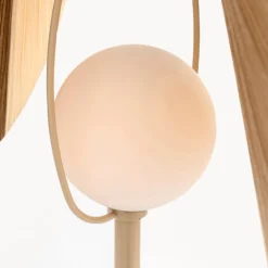 Kare Sella -lattiavalaisin, beige, teräs/puuvilla, 161 cm, G9