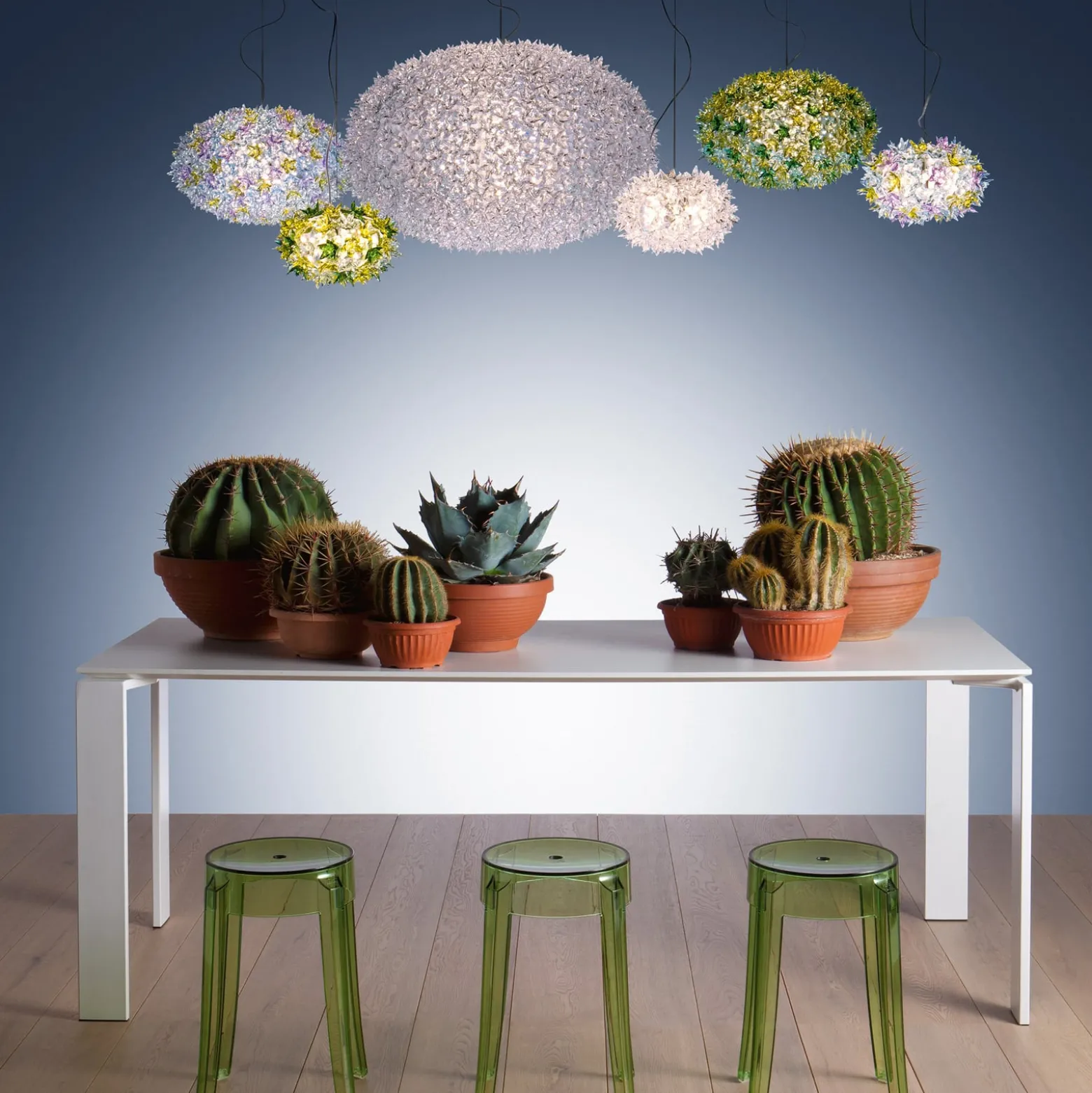 Kartell Bloom S1 -LED-riippuvalaisin G9 minttu