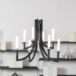 Kartell Khan -kattokruunu, Ø 77 cm, musta