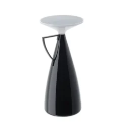 Kartell LED-akku-pöytävalaisin Camomille, musta, korkeus 24 cm