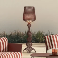Kartell LED-lattiavalaisin ulos Kabuki, punainen, IP44, himmennettävä