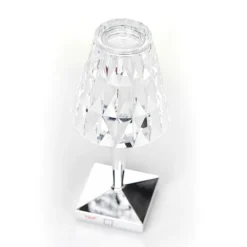 Kartell LED-paristopöytävalaisin Paristo, 30cm, krominvärinen, IP54