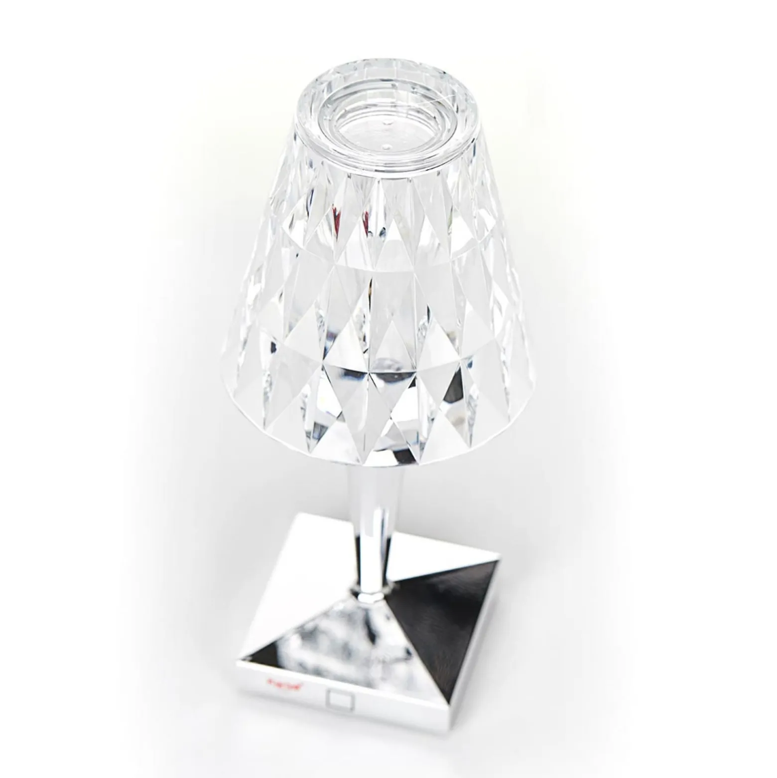 Kartell LED-paristopöytävalaisin Paristo, 30cm, krominvärinen, IP54