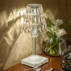 Kartell LED-paristopöytävalaisin Paristo, 30cm, läpinäkyvä, IP54