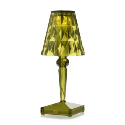 Kartell LED-paristopöytävalaisin Paristo, 26 cm, vihreä, IP54