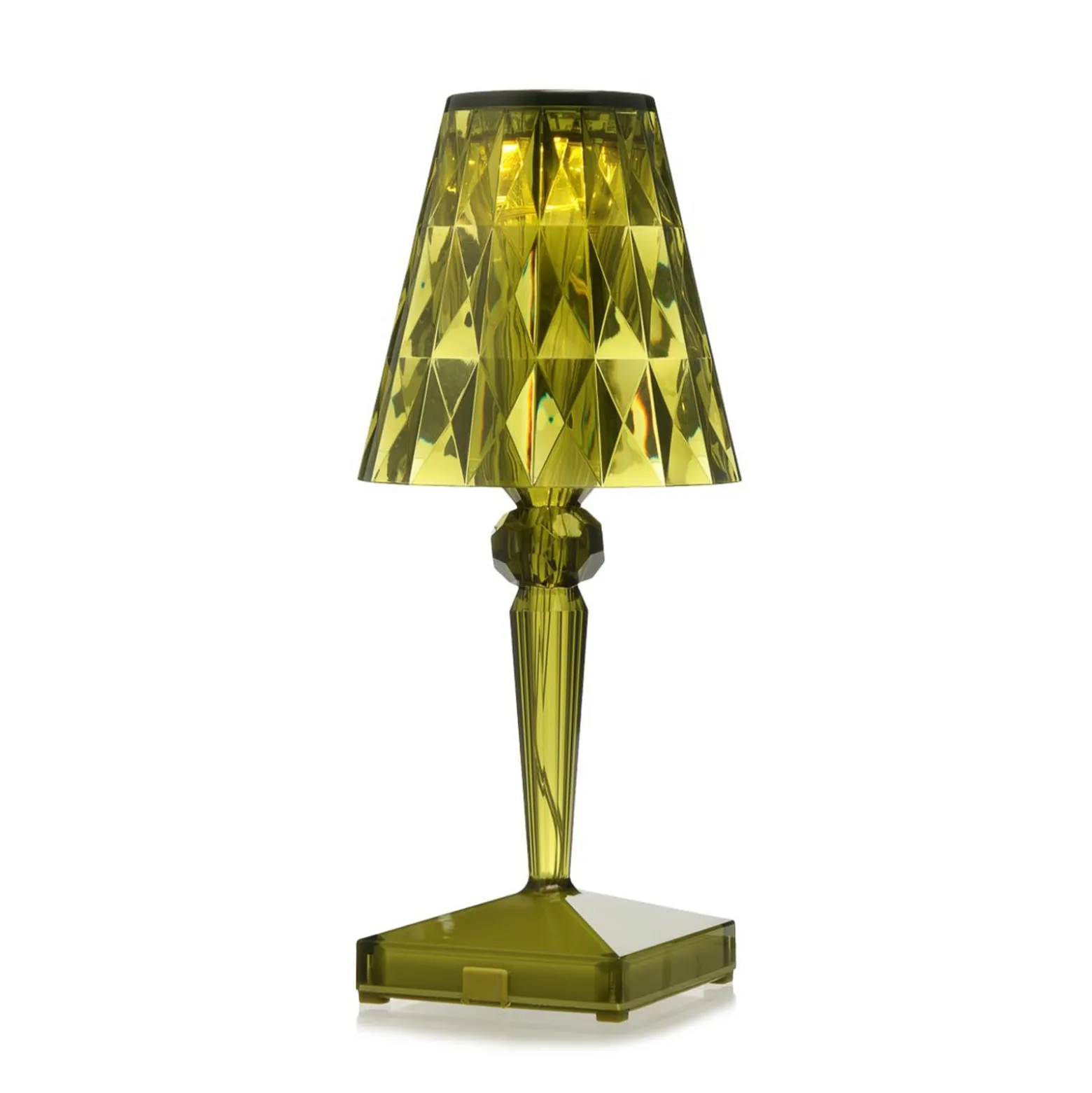 Kartell LED-paristopöytävalaisin Paristo, 26 cm, vihreä, IP54