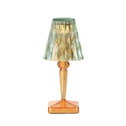 Kartell LED-paristopöytävalaisin Paristo, 30cm, vihreä/oranssi, IP54