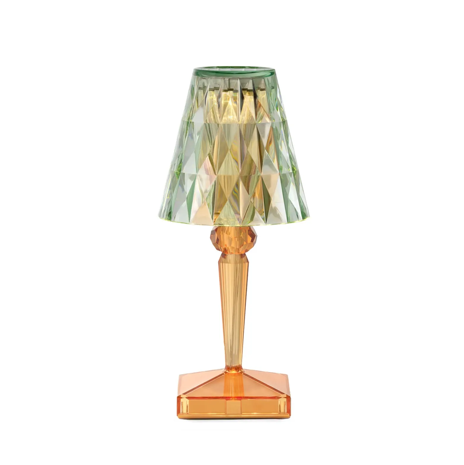 Kartell LED-paristopöytävalaisin Paristo, 30cm, vihreä/oranssi, IP54