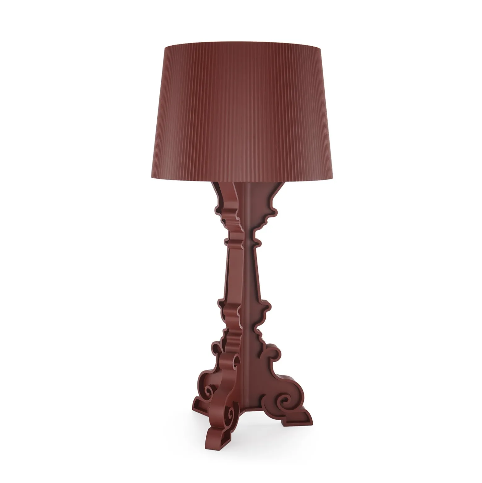 Kartell LED-pöytävalaisin Bourgie Mat, tummanpunainen, korkeus 78 cm