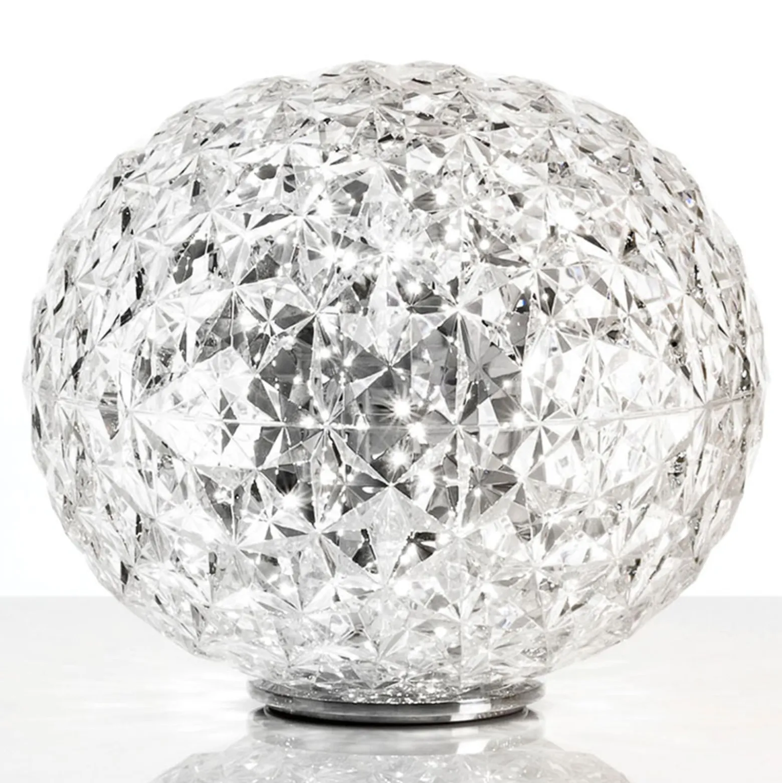 Kartell Planet -LED-pöytälamppu pyöreä, läpinäkyvä