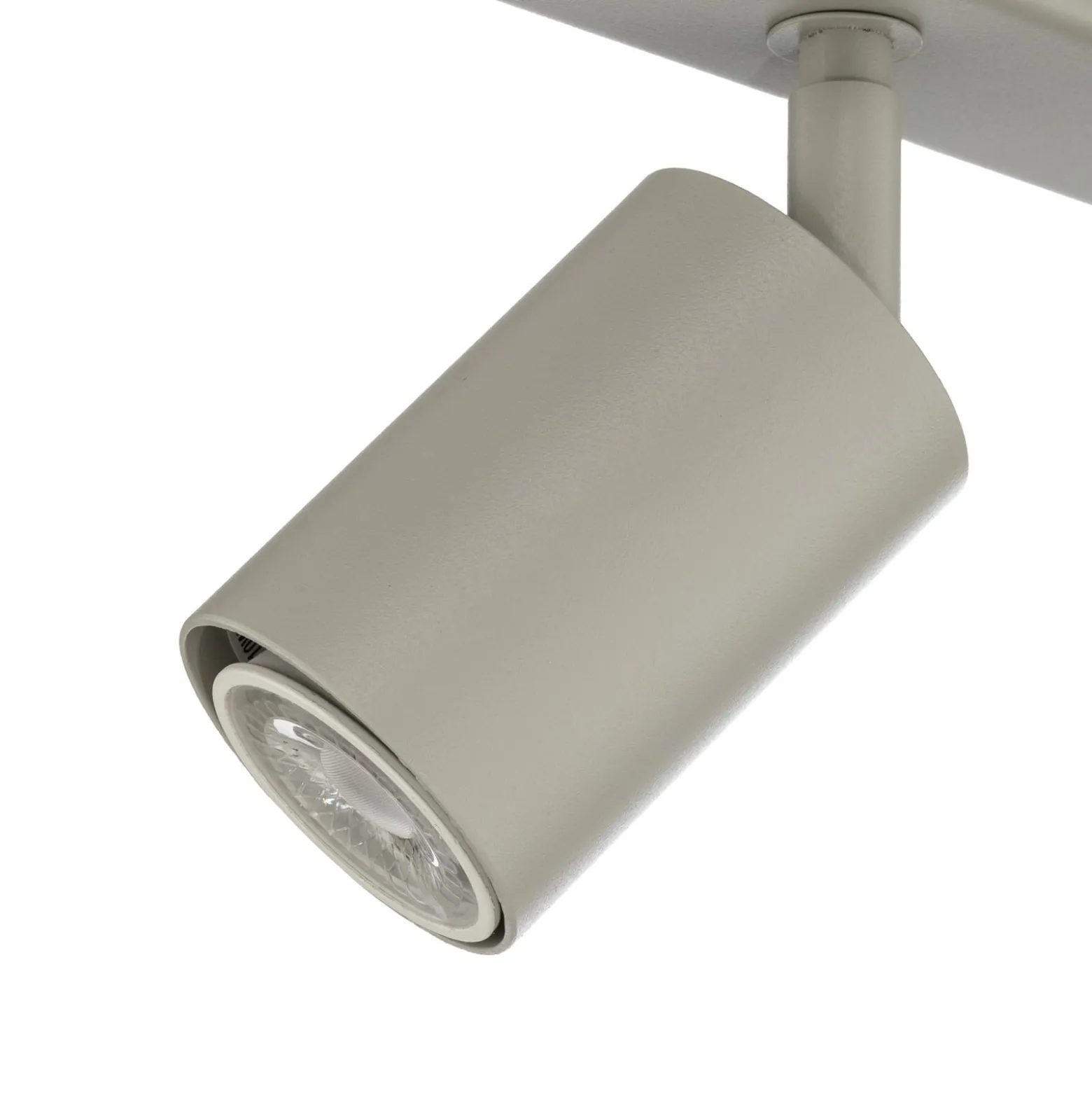 Kattokohdevalo Zoom, 3-lamppuinen, harmaa-beige, teräs, GU10