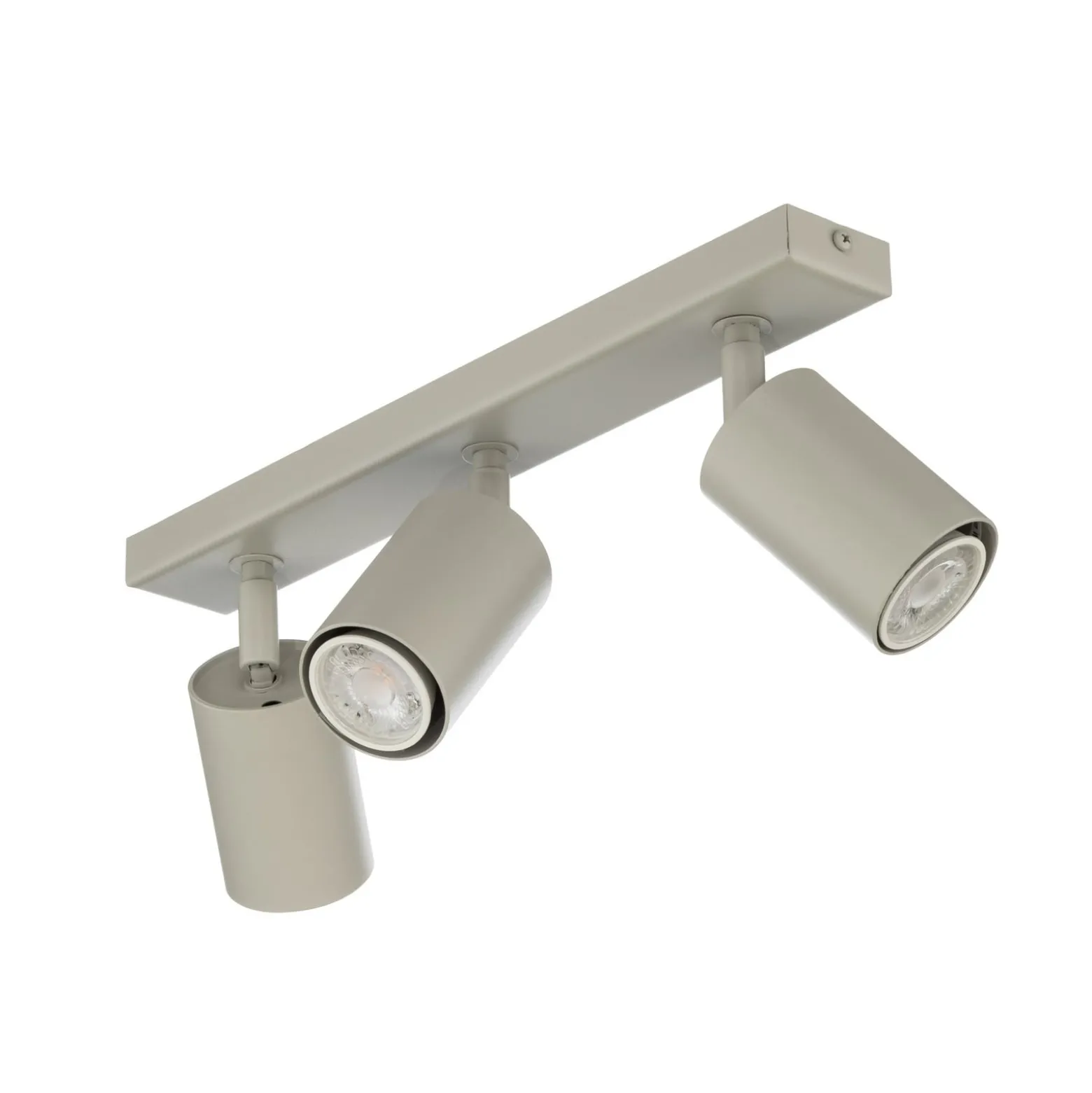 Kattokohdevalo Zoom, 3-lamppuinen, harmaa-beige, teräs, GU10