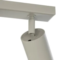 Kattokohdevalo Zoom, 3-lamppuinen, harmaa-beige, teräs, GU10