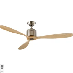 Kattotuuletin AEROPLAN ECO, kromi/mänty, halkaisija 132 cm, hiljainen
