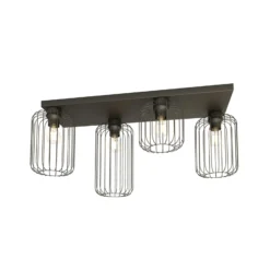 Kattovalaisin Barn, 4-lamppuinen, 83 cm, musta, metalli, E27