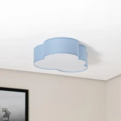 Kattovalaisin Cloud, sininen, 63 cm pitkä, tekstiili, pilvi, E27