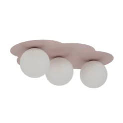 Kattovalaisin Cloud, vaaleanpunainen, 3-lamppuinen, lasi, pituus 51 cm, G9