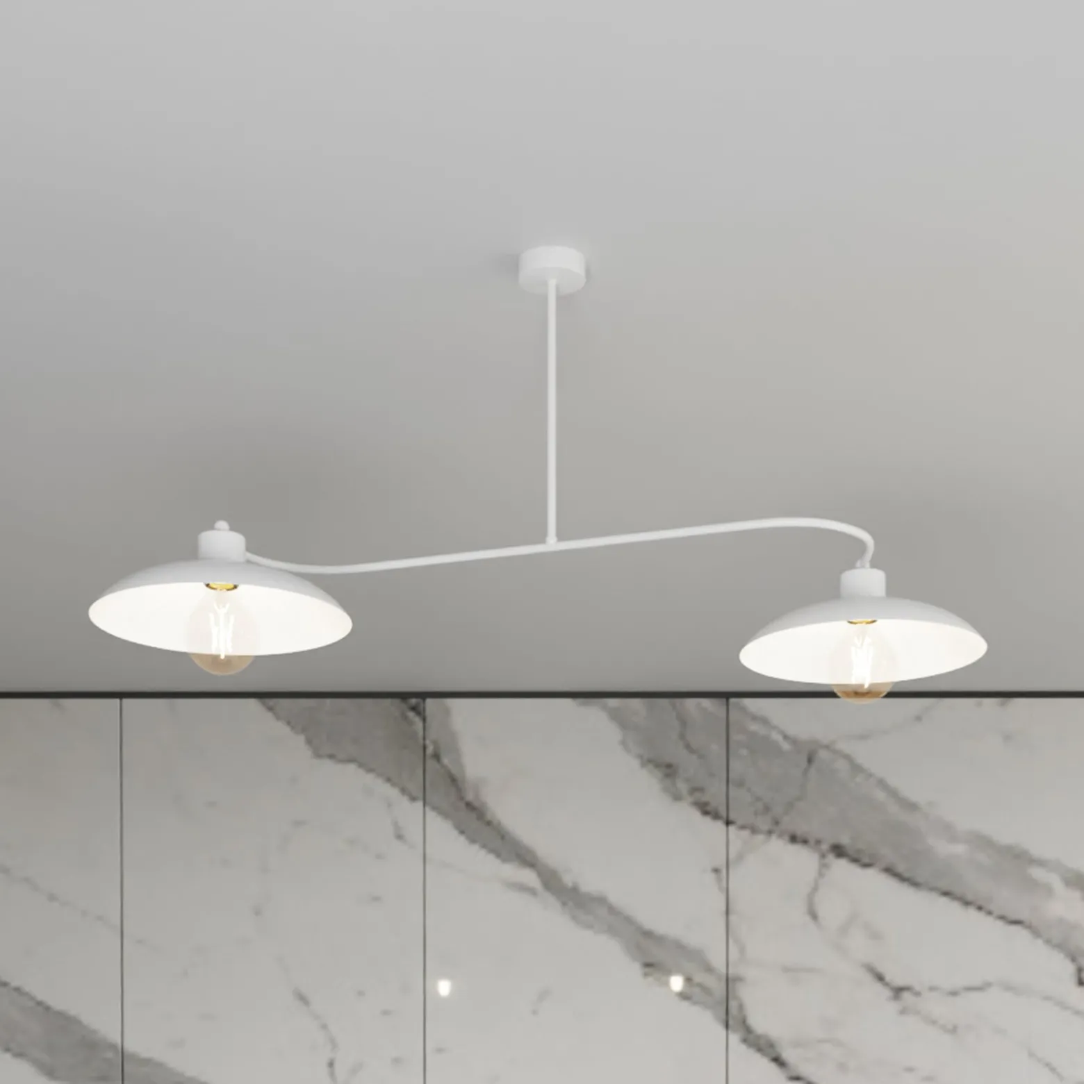 Kattovalaisin Foster, 2-lamppuinen, 100 cm, valkoinen, metalli, E27