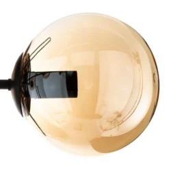 Kattovalaisin Glassy, musta, keltainen, lasi, 6-lamppuinen, E14