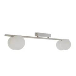 Kattovalaisin Imelo, kermanvärinen, 4-lamppuinen, lasi, pituus 140 cm