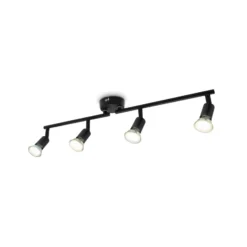 Kattovalaisin Jade, musta, 4-lamppuinen, GU10 LED, 3 000 K
