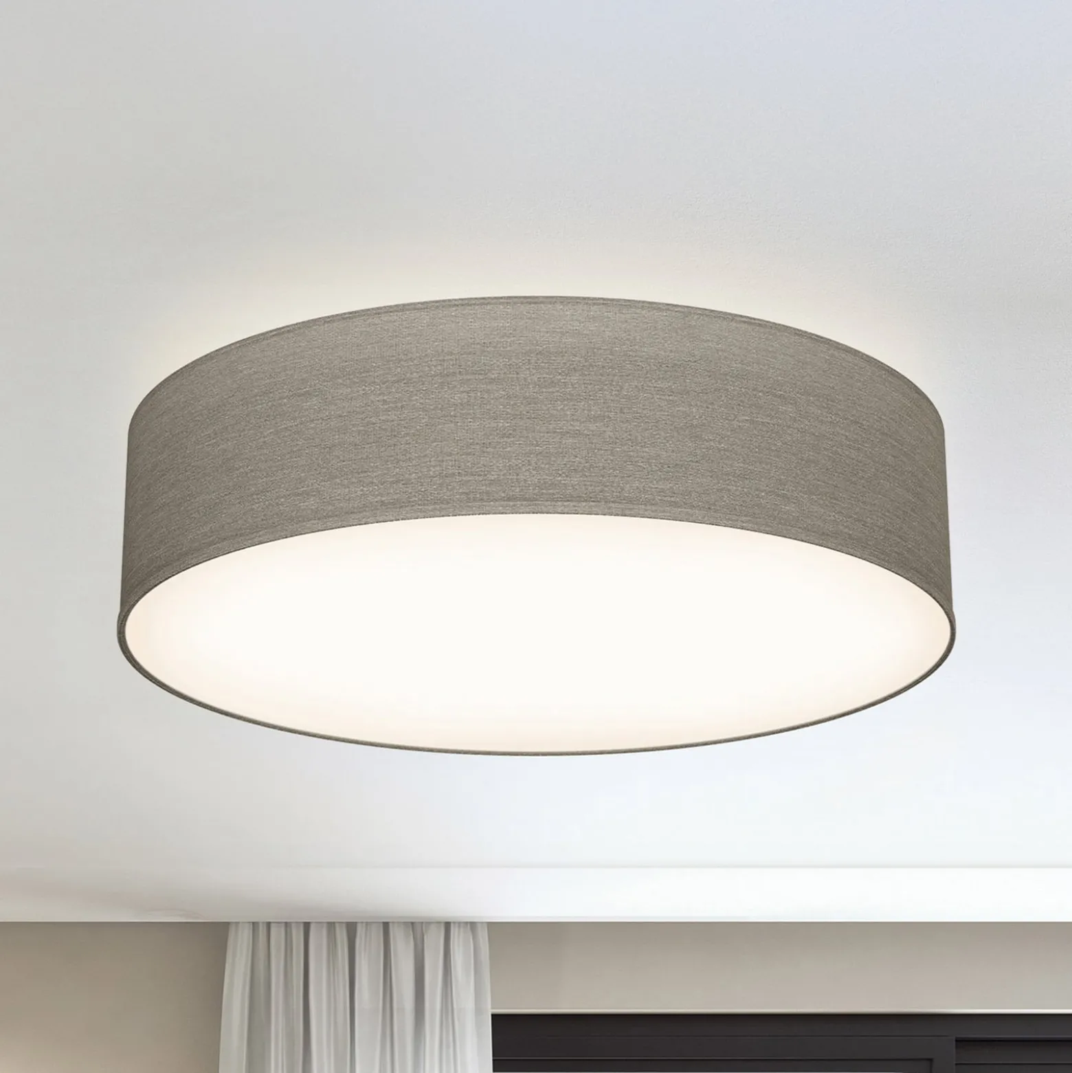 Kattovalaisin Litora, taupe, Ø 38 cm, tekstiili, E27